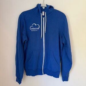 Superstore Season 1 Blue Zip-Up Hoodie NBC TV Show Merch